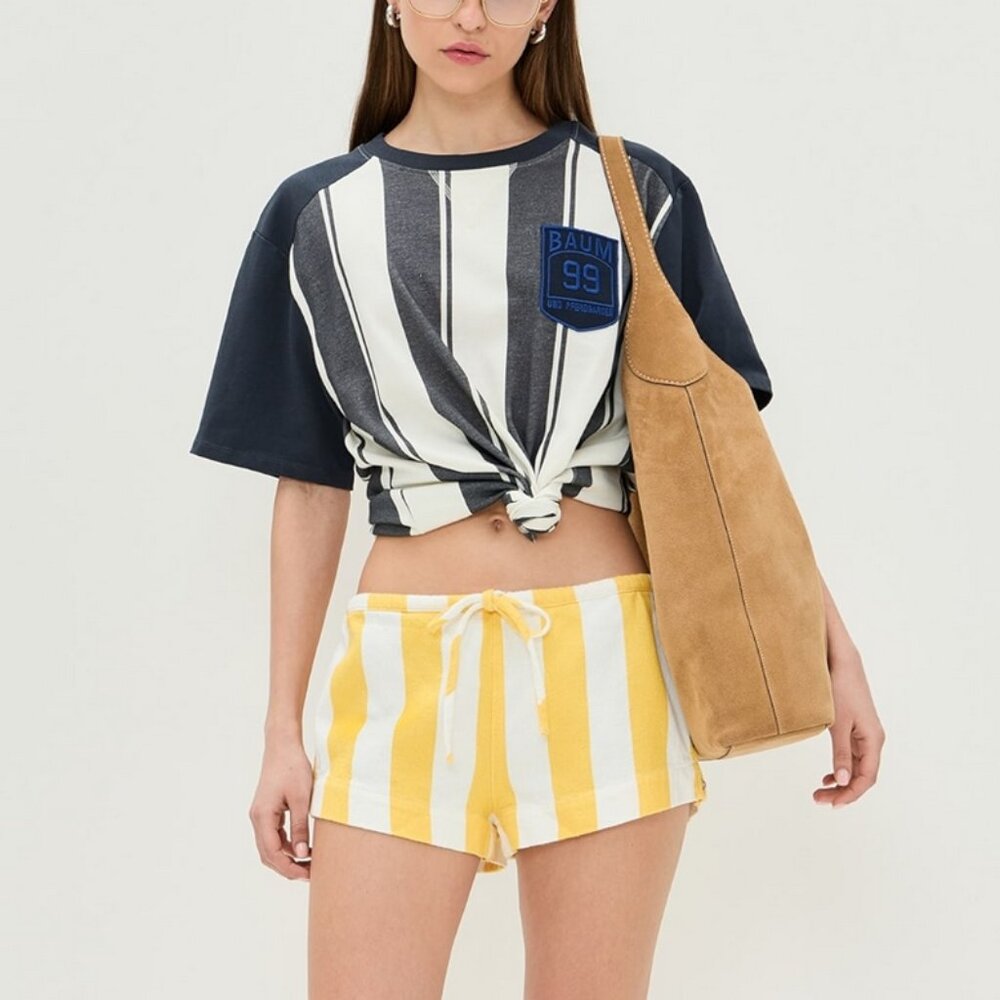 NWOT Free People Hot Hot Hot Shorts in Yellow Combo
